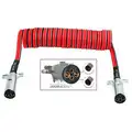 Tectran 15 ft. Dual Pole Liftgate Cord, Coiled, 4 AWG, Metal Plugs, Black and Red