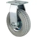 Light- Medium Duty, Rigid Plate Caster with Pneumatic Wheels; 300 lb. Load Rating, 9" Wheel Dia.