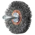 2" Crimped Wire Wheel Brush, Carbon Steel, 0.0118" Wire Dia., 1/2" Trim Length