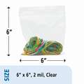 Ability One 6"L x 6"W Standard Reclosable Poly Bag with Zip Seal Closure, Clear; 2 mil Thickness