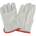Condor Cowhide Driver Gloves, Shirred Wrist Cuff, Cream, Size: M, Left and Right Hand
