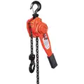 Lever Chain Hoist, 1500 lb. Load Capacity, 15 ft. Hoist Lift, 29/32" Hook Opening