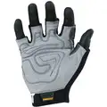 Impact Resistant Gloves, Microsuede Palm Material, Gray, Black, Yellow, 1 PR