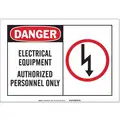 Safety Sign Label, Electrical Hazard, English, Polyester, 5" Width, 3-1/2" Height