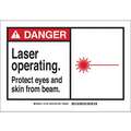 Safety Sign Label, Instruction, English, Polyester, 5" Width, 3-1/2" Height