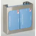 Glove Box Dispenser: 2 Boxes, Stainless Steel, Silver, Top Load