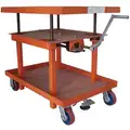Mobile Lift Table, 2000 lb. Load Capacity, 42" Lifting Height Max., Manual Lift, Manual Push