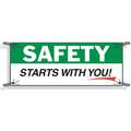 Safety Banner, Safety Banner Legend Starts With You!, 48" x 120", English