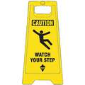 Tough Guy A-Frame, Sign Header Caution, Watch Your Step, Number of Printed Sides 2, Polypropylene