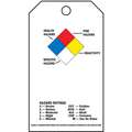 Chemical, Gas or Hazardous Materials Accident Prevention Tag, Polyester, 5-3/4"H x 3"W, Black/Blue/R