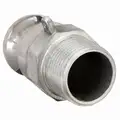 Cam and Groove Adapter: 4 in Coupling Size, 4 in Hose Fitting Size, 4 in -8 Thread Size, MNPT