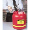 Justrite Safety Disposal Can, 5 gal., Corrosives, Flammables, Polyethylene, Red