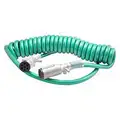 Imperial 15 ft. 7-Way ABS Cord Coiled, Green, Zinc Die-Cast Plugs