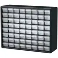 Polystyrene Drawer Bin Cabinet, 20"W x 6-1/4"D x 15-3/4"H, 64 Drawers, Black