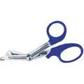 EMT Utility Scissors, Overall Length 7 1/2", Color Blue, Blade End Style Rounded