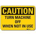 Lyle Recycled Aluminum Machinery Operation Sign with Caution Header, 7" H x 10" W