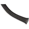 Braided Sleeving: 1 1/4 in Inside Dia, Expandable, For 1.75 in Max Bundle Dia, 50 ft Lg, PET, Black