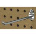 Triton Steel Single Rod Pegboard Hook, Screw In Mounting Type, Silver, Finish: Bright Zinc