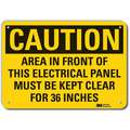 Recycled Aluminum Electrical Panel Sign with Caution Header; 7" H x 10" W