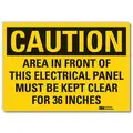 Vinyl Electrical Panel Sign with Caution Header; 5" H x 7" W