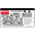 Dayton 5 HP High Torque Farm Duty Motor,Capacitor-Start/Run,1740 Nameplate RPM,230 Voltage,Frame 182/4T