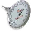 Dwyer Instruments GBTA56071 Dial Thermometer; 5 in. Dial, 50 deg. F to 550 deg. F, 6 in. Stem Length