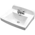 Bathroom Sink: Gerber Plumbing Fixtures, Monticello II, White, Vitreous China, 20 1/4 in Overall Lg