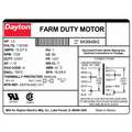 Dayton 1 HP Extra High Torque Farm Duty Motor,Capacitor-Start,1725 Nameplate RPM,115/230 Voltage