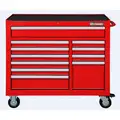 Westward Heavy Duty Rolling Tool Cabinet with 11 Drawers; 19" D x 39-7/8" H x 42" W, Red