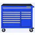 Westward Heavy Duty Rolling Tool Cabinet with 11 Drawers; 19" D x 39-7/8" H x 42" W, Blue