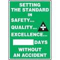 Days Without An Accident Plastic Sign, 20"X14"