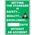 Days Without An Accident Aluminum Sign, 20"X14"