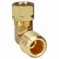 Male Elbow, 90 Degrees, 3/8" Tube Size, 3/8" Pipe Size - Pipe Fitting, Metal, PK 25