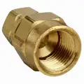 Female Connector: Brass, Compression x FNPTF, 3/8 in Pipe Size, For 3/8 in Tube OD, PARKER, 10 PK