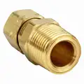 Male Connector: Brass, Compression x MNPT, 3/8 in Pipe Size, For 3/8 in Tube OD, PARKER, MNPT, 25 PK