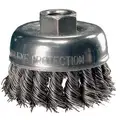 3.5" Knot Wire Cup Brush, 0.014" Wire Dia., 7/8" Trim Length