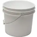 Pail: 3.5 gal, Open Head, Plastic, 12 3/8 in, 11 1/8 in Overall Ht, Round, White