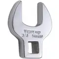 Westward Crowfoot Socket Wrench, Alloy Steel, Chrome, 3/8" Drive Size, 3/4" Head Size