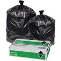 Trash Bag, 45 gal., LLDPE, Coreless Roll, Black, PK 100