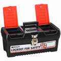 Brady Lockout Tool Box: Unfilled, Portable, 0 Components, 0 Padlocks Included, Tool Box, Black/Red