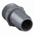 Adapter Insert: 3/4 in x 3/4 in Fitting Pipe Size, Male Insert x Male NPT, 200 psi, Gray