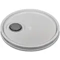 Plastic Pail Lid: Spout, Round, Plastic, White, 12 3/16 in Dia, 1 9/16 in Ht