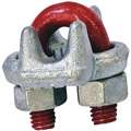 Wire Rope Clip, U-Bolt, Steel, 1/8" For Wire Rope Dia., 3-1/4" Rope Turn Back