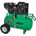 Portable Gas Air Compressor: 1 Stage, 6.5 hp Engine, Honda, 13.9 cfm @ 90 psi, Horizontal