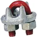 Wire Rope Clip, U-Bolt, Steel, 3/4" For Wire Rope Dia., 18" Rope Turn Back