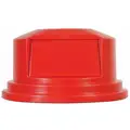 Rubbermaid BRUTE Series Trash Can Top, Round, Dome with Push Door, 55 gal., Red