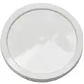 Plastic Pail Lid: Gasketed/Snap-On/Tear Tab, 8 7/8 in Overall Dia, White, HDPE