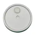 Plastic Pail Lid: Gasketed/Snap-On/Tear Tab with Spout, 8 7/8 in Overall Dia, HDPE