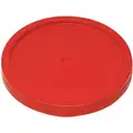 Plastic Pail Lid: Gasketed/Snap-On/Tear Tab, 12 1/4 in Overall Dia, Red, HDPE