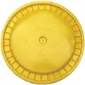Plastic Pail Lid: Snap-On, 12 1/4 in Overall Dia, Yellow, HDPE, FDA Approved
